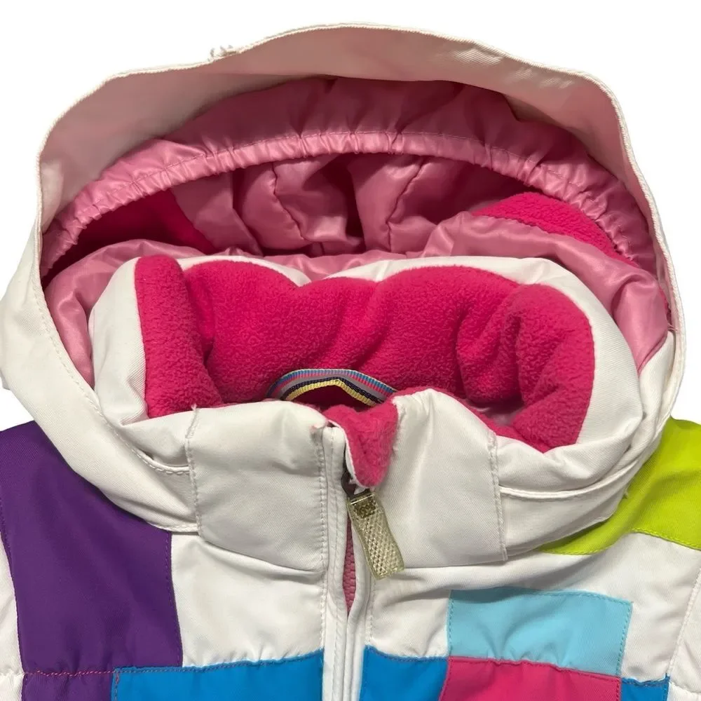 Obermeyer Kids Girls Ski Jacket Size 2 Rainbow I Grow System Detachable Hood